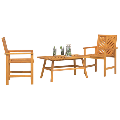 3-delt hage lounge sett massivt tre akasietre