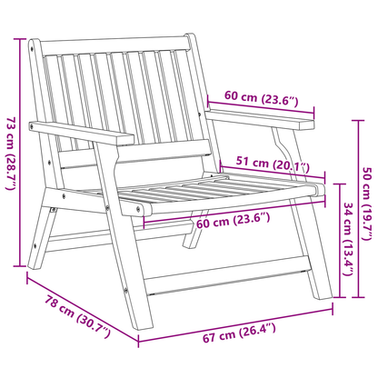 hagemøbler med bord 3 deler Massivt akasietre