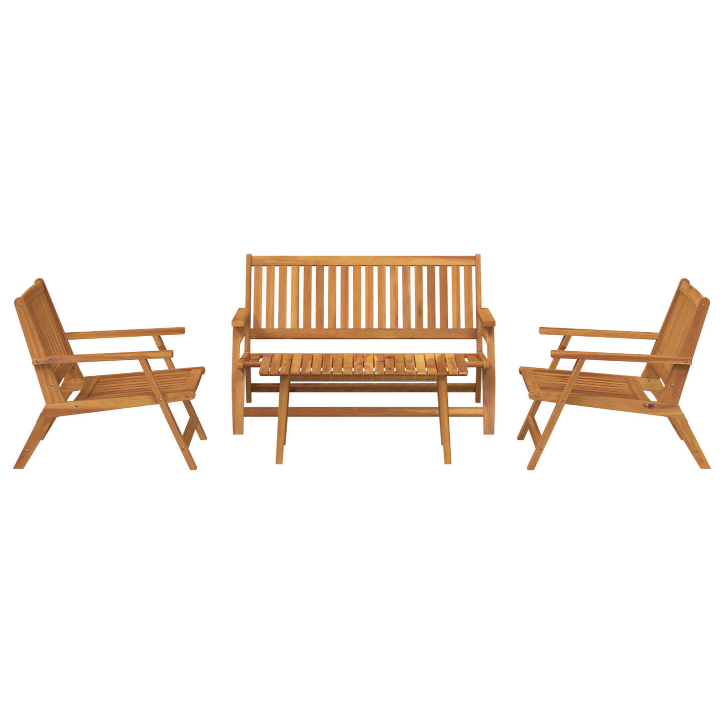 Hagemøbler med Bord 4 stk Solid Akasietre