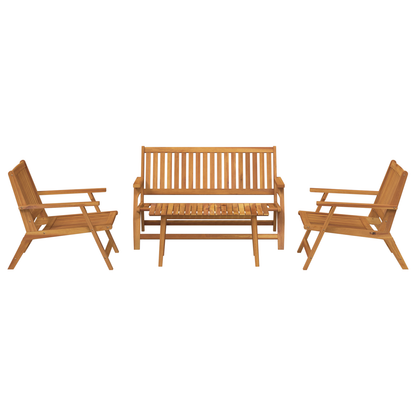 Hagemøbler med Bord 4 stk Solid Akasietre