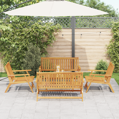 Hagemøbler med Bord 5 deler Massivt Tre Akasietre