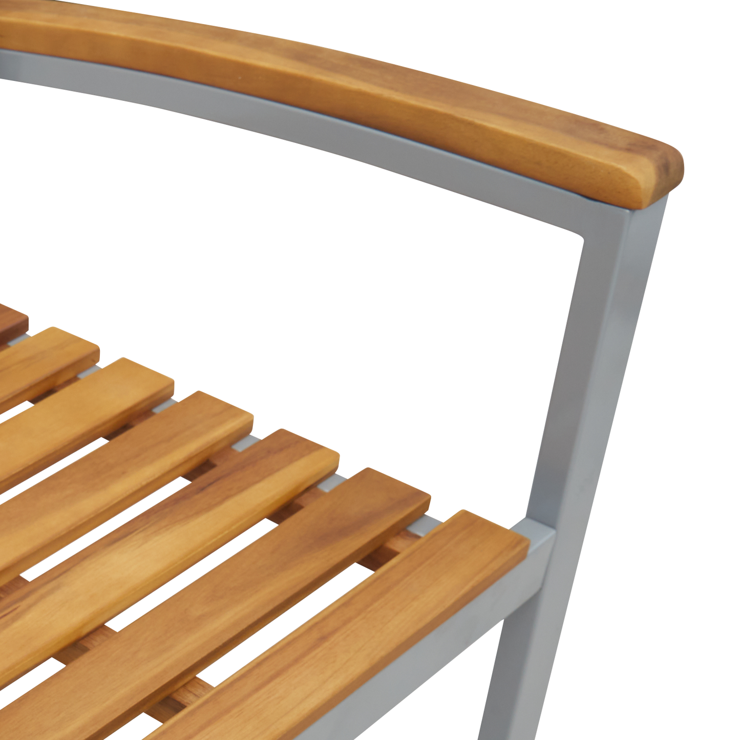 5-delt hagemøbelsett i solid akasietre og metall