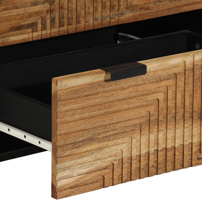 3-delt Sideboard Brun 60x33x75 cm Massivt Tre Akasietre