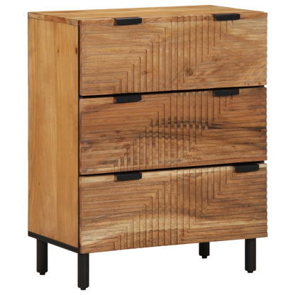 3-delt Sideboard Brun 60x33x75 cm Massivt Tre Akasietre