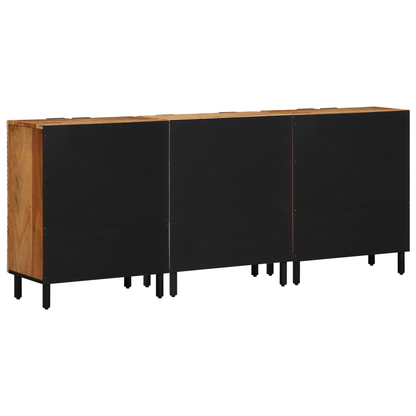 3-delt Sideboard Brun 60x33x75 cm Massivt Tre Akasietre