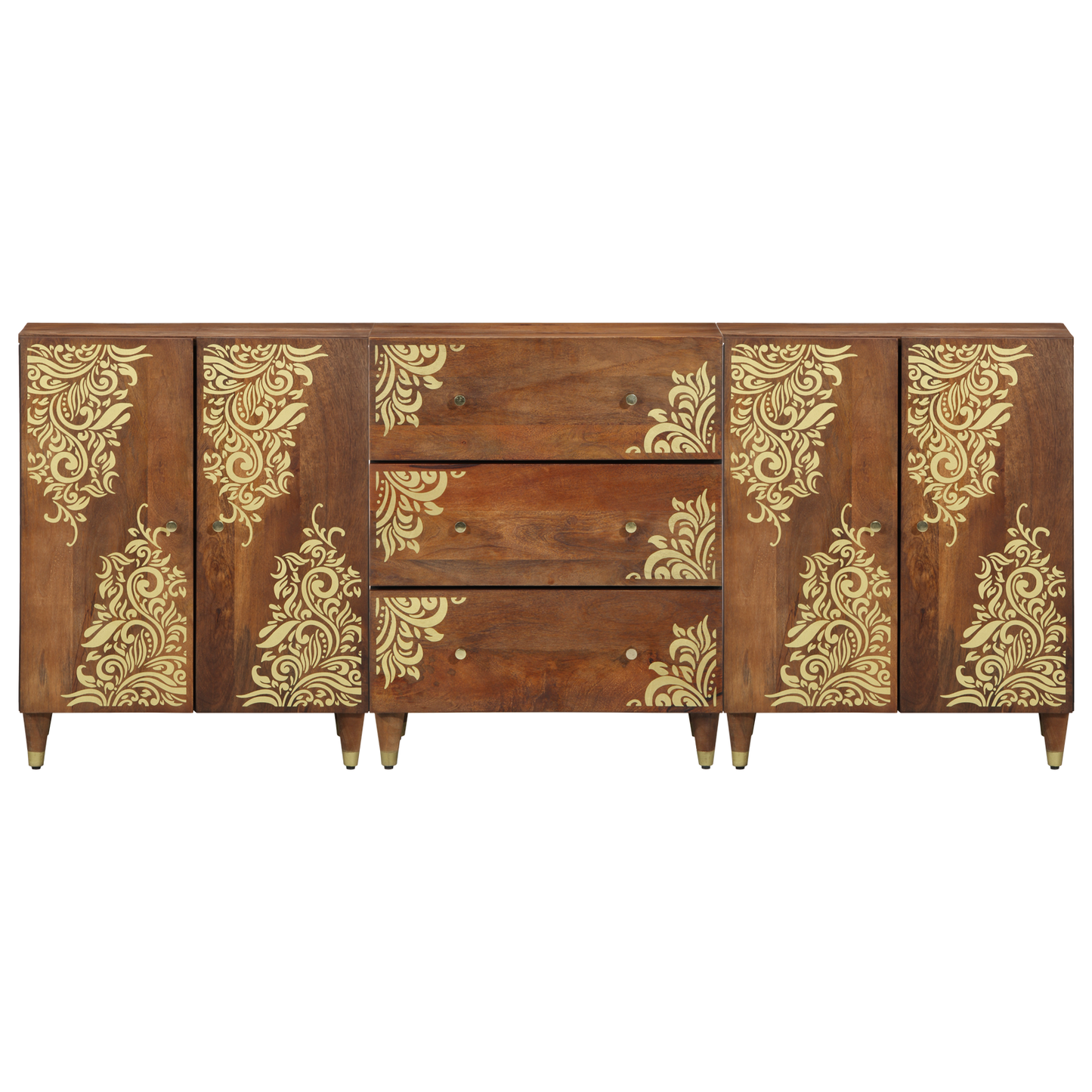 3 Delers Badmøbelsett Solid Grovt Tre Mango