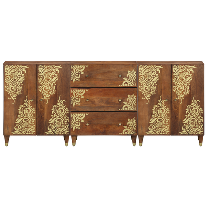 3 Delers Badmøbelsett Solid Grovt Tre Mango