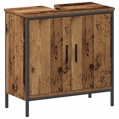 2-delt baderomsmøbelsett laget av gammelt tre