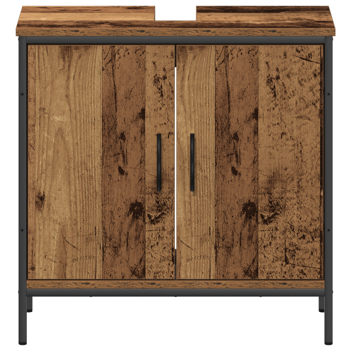 2-delt baderomsmøbelsett laget av gammelt tre