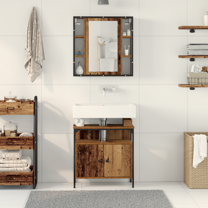 2 Delt Badmøbelsett Gammelt Tre Konstruert Tre