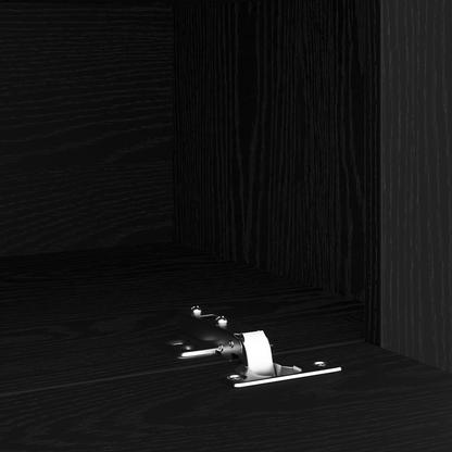 3-delt TV-skapsett med LED-lamper svart eik konstruert tre