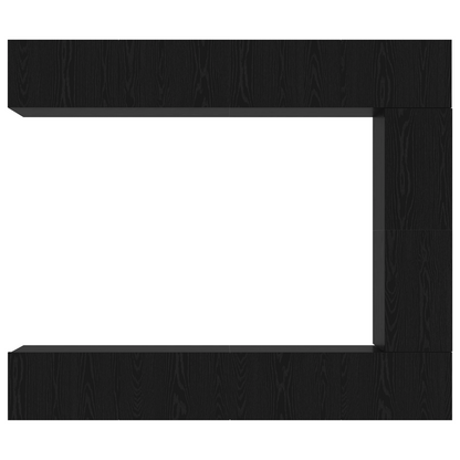 5-delt vegghengt TV-skapsett i svart eik, konstruert tre