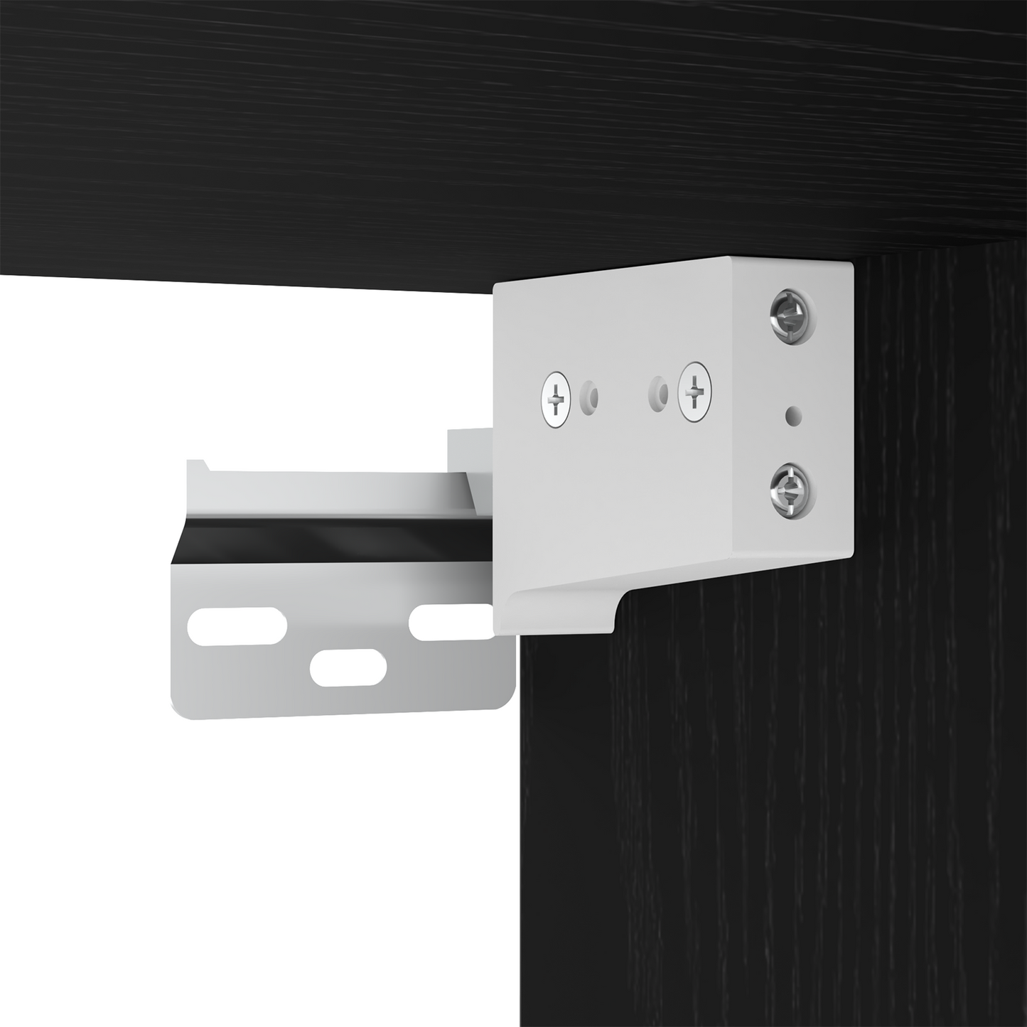 8-delt TV-skapsett – Veggmontert svart eik, laget av konstruert tre