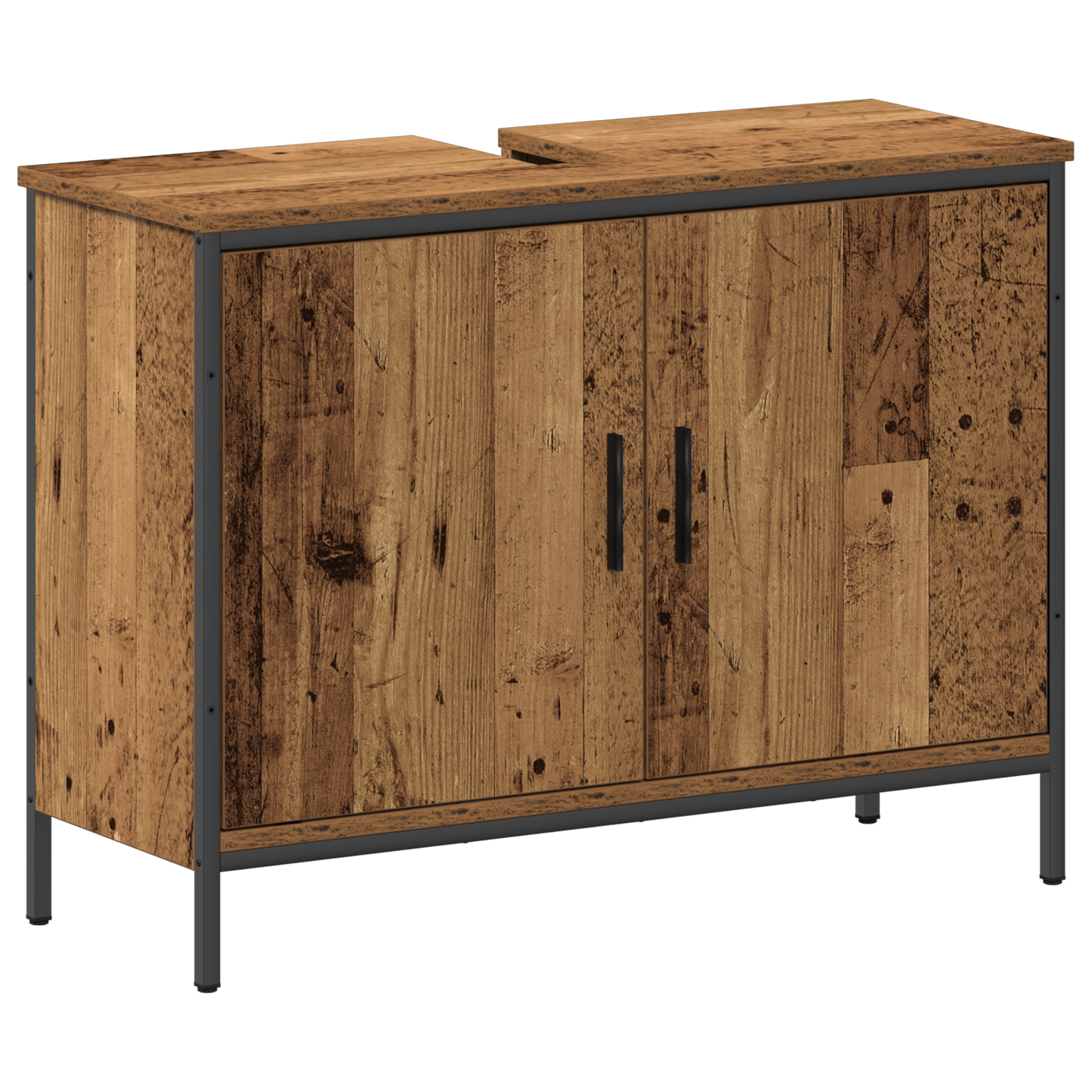 3-delt baderomsmøbelsett gammelt tre