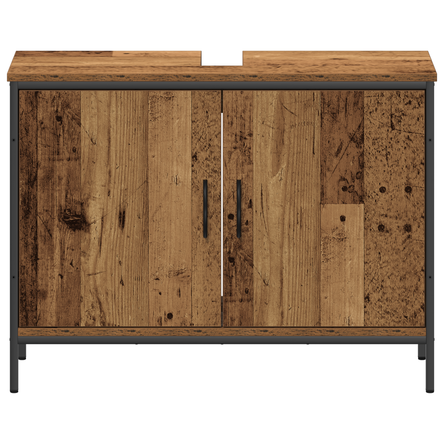 3-delt baderomsmøbelsett gammelt tre