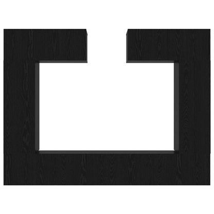 8-delt TV-skapsett - Veggmontert i svart eik, laget av tre