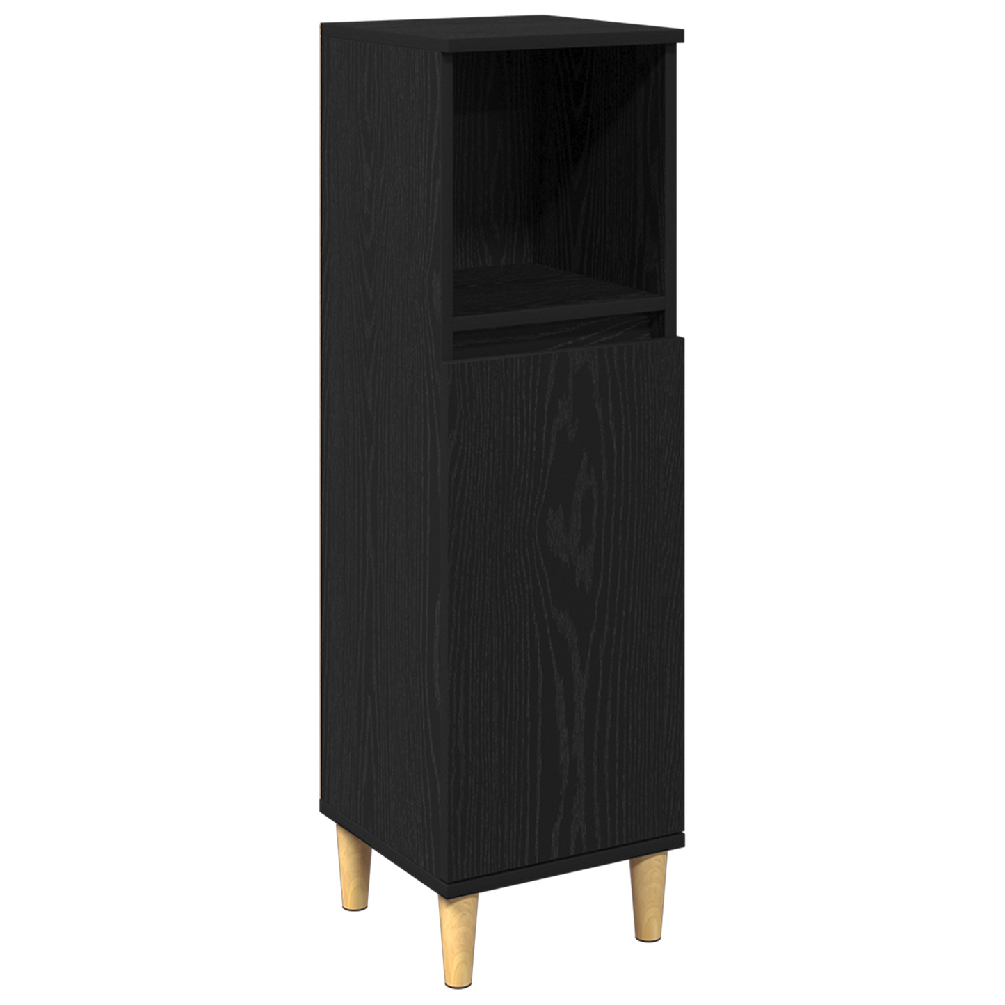 3-delers baderomsmøbelsett svart eik konstruert tre