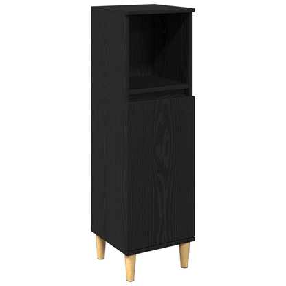 3-delers baderomsmøbelsett svart eik konstruert tre