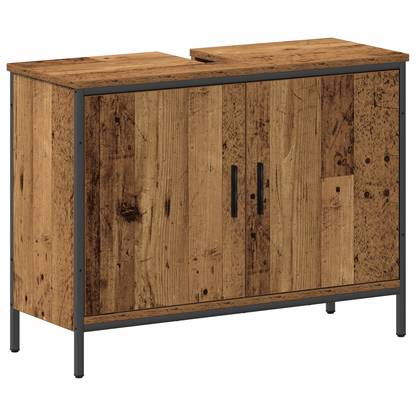 4 delers baderomsmøbelsett gammelt tre