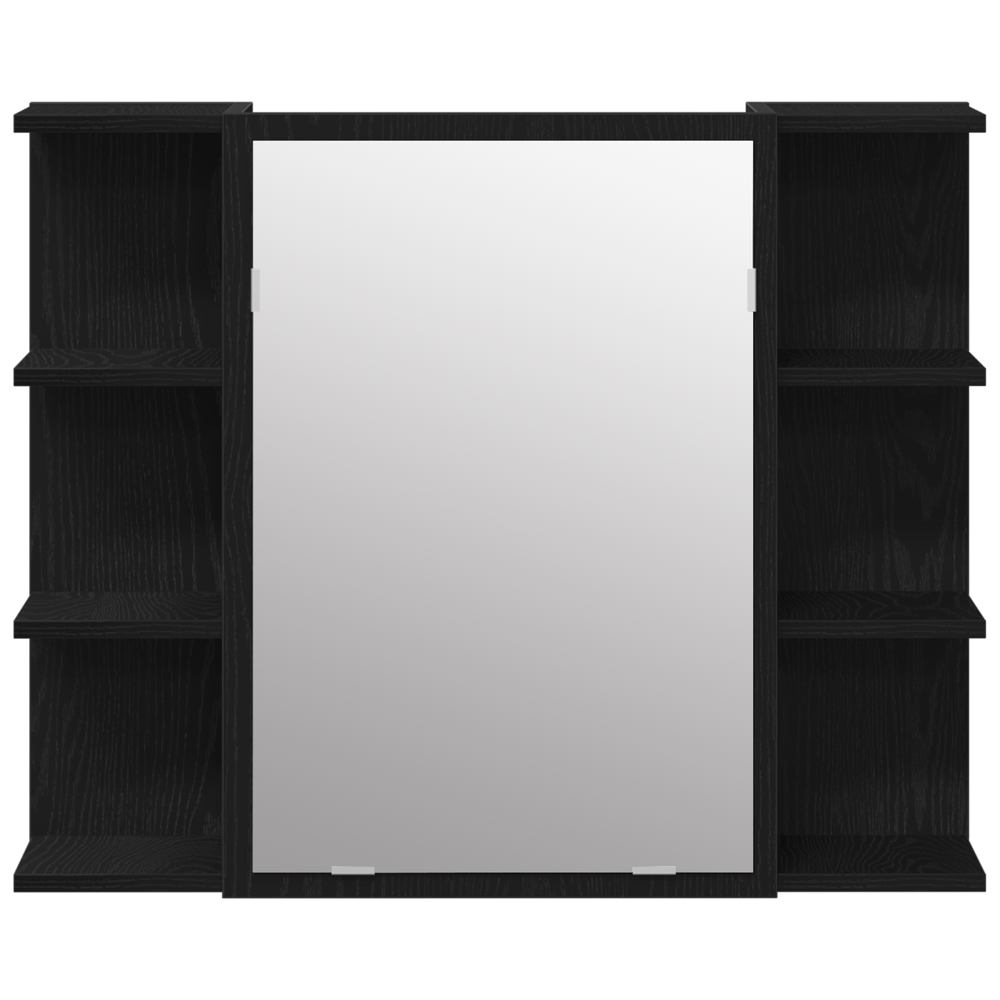 4 Delt Badmøbelsett Svart Eik Konstruert Tre