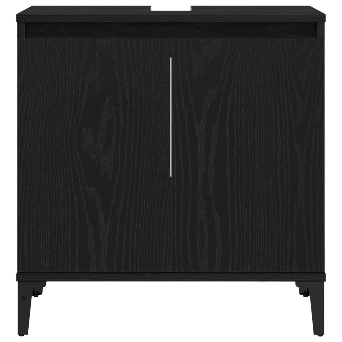 3 deler baderomsmøbelsett svart eik konstruert tre