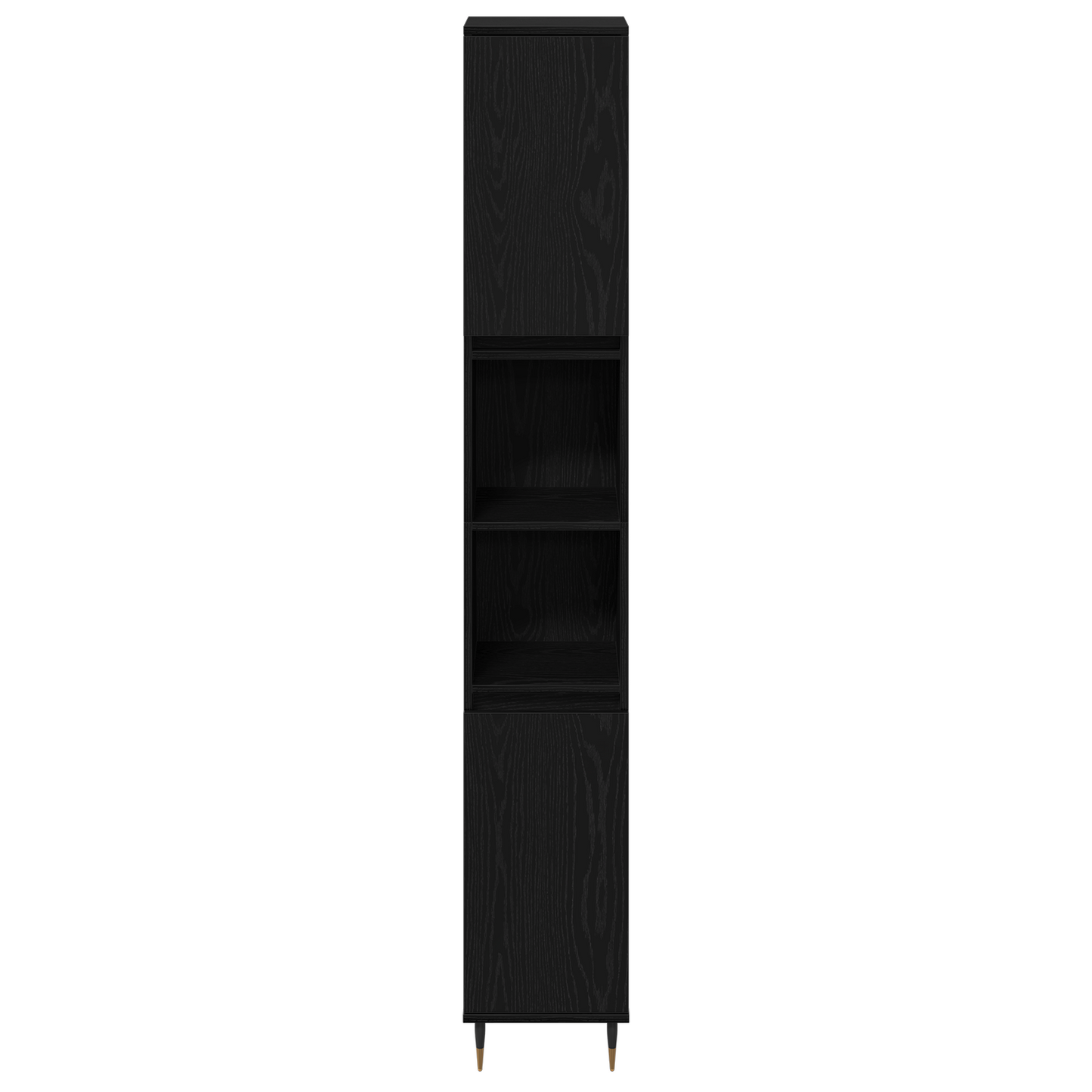 3-delt baderomsmøbelsett i sort eikekonstruert tre