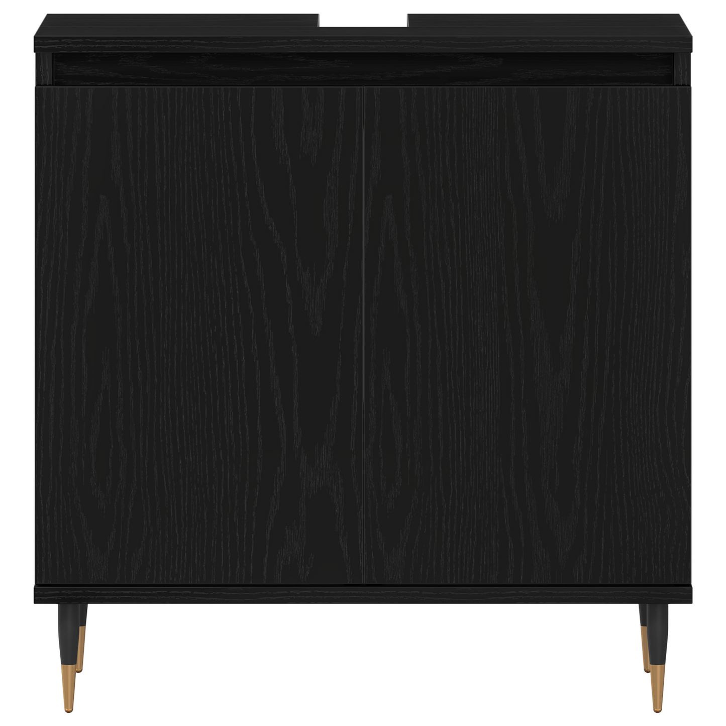 3-delt baderomsmøbelsett svart eik konstruert tre