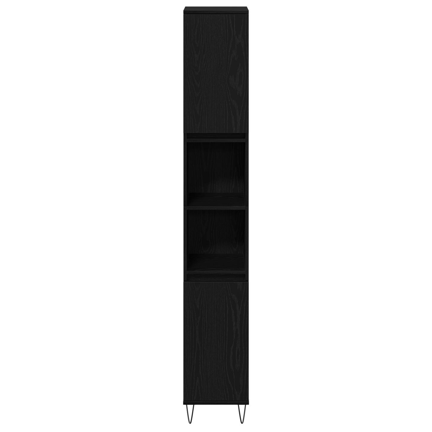 3 Delt Baderomsmøbelsett Svart Eik Konstruert Tre