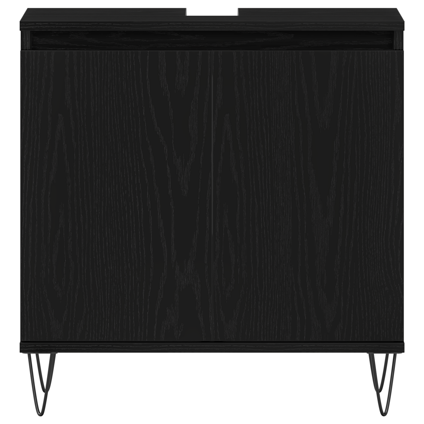 3 Delt Baderomsmøbelsett Svart Eik Konstruert Tre