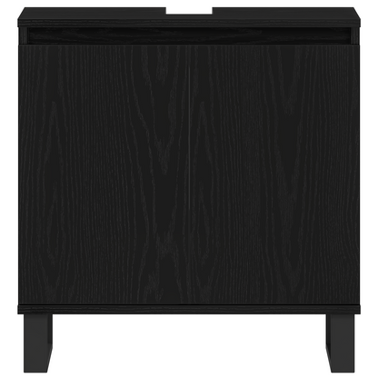 3-delt baderomsinnredning i svart eik, konstruert tre