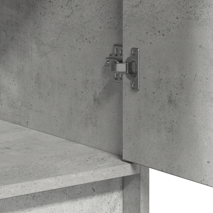 3-delt sminkebordsett med LED betonggrå konstruert tre