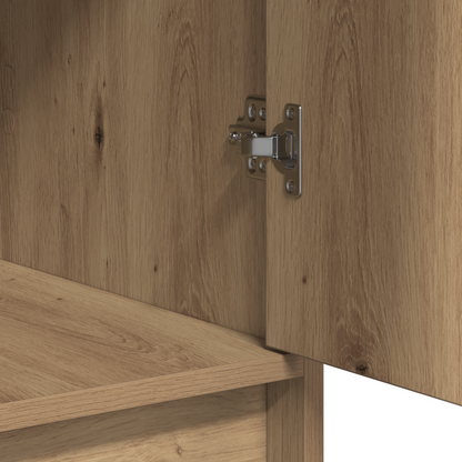 3-delt dressingbordsett med LED i artisan eik og konstruert tre