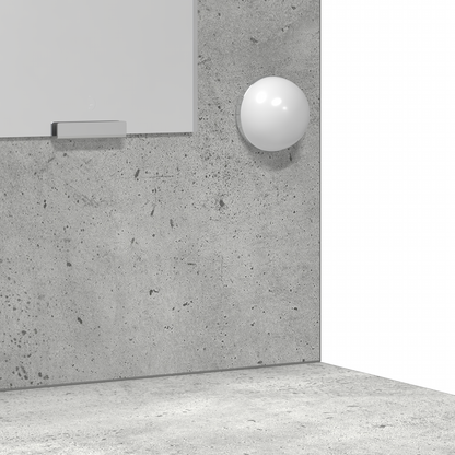 3-delt sminkebordsett med LED Betonggrå konstruert tre