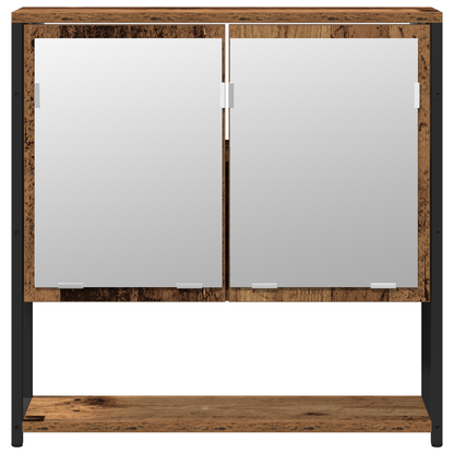 2-delers baderomsmøbelsett i gammelt tre, konstruert tre