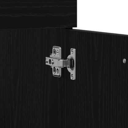 4-Delt Badmøbelsett Svart Eik Konstruert Tre