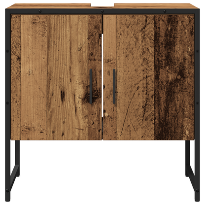 2-delt baderomsskapsett i gammel tre og konstruert tre