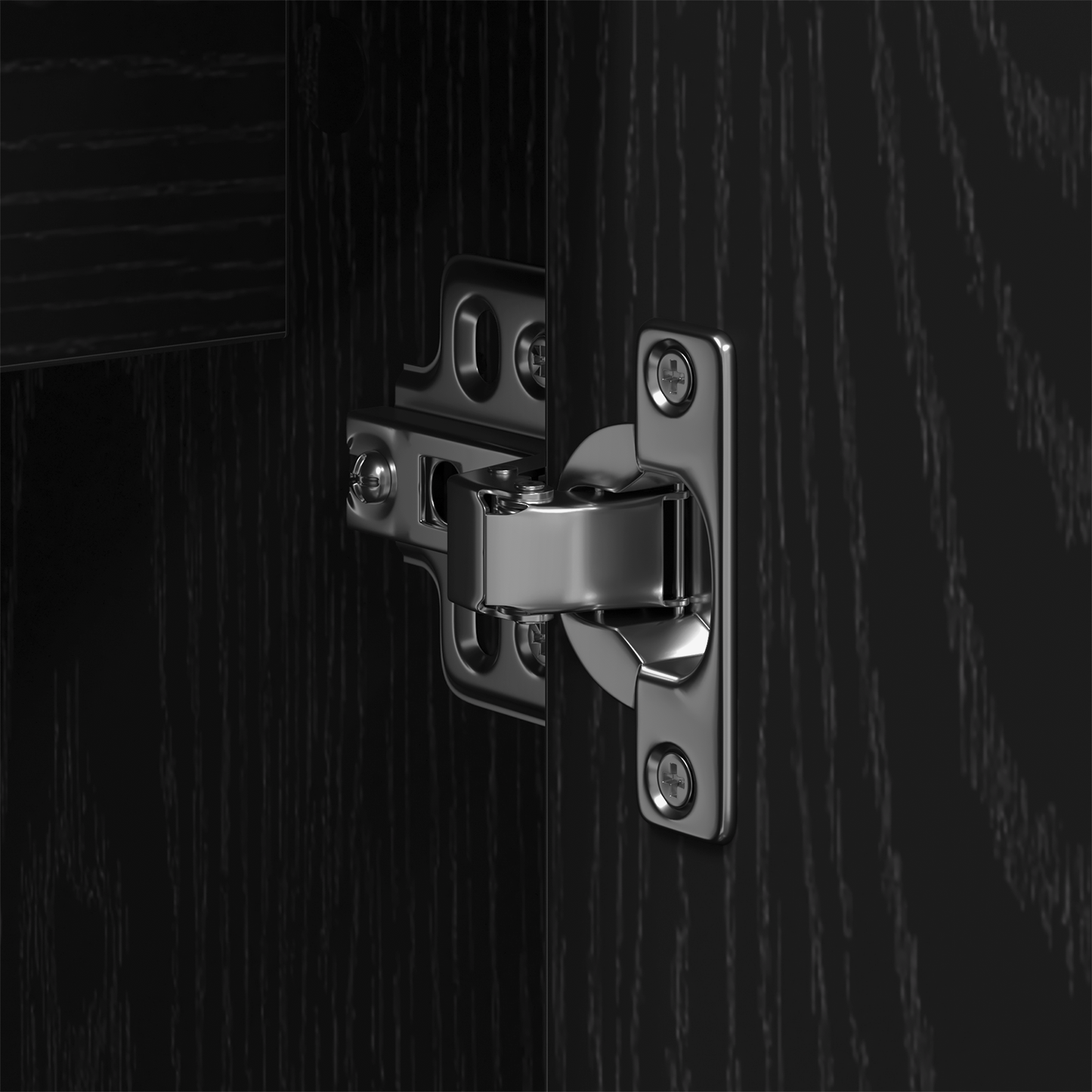 2-delt baderomsskap-sett svart eikefiner