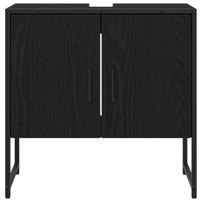 2-delt baderomsskap-sett svart eikefiner