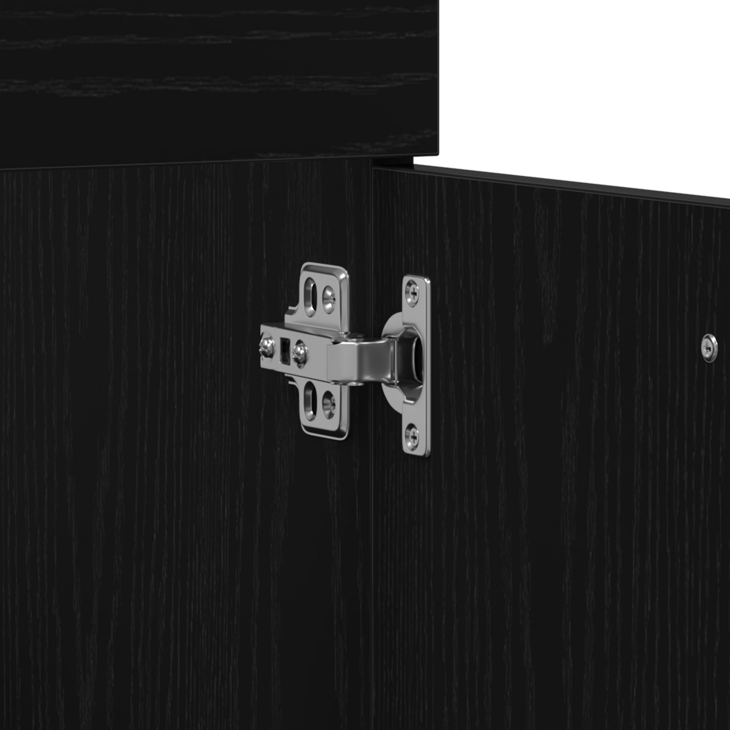 4-delt baderomsmøbelsett svart eik konstruert tre