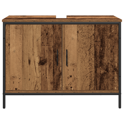 3-delt baderomsinnredningssett i gammelt tre og konstruert treverk