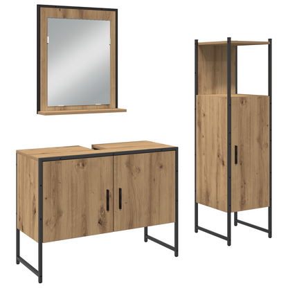 3-delt baderomsmøbelsett i Artisan eikekonstruert tre