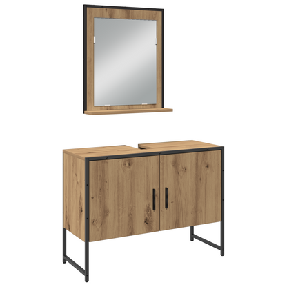 3-delt baderomsmøbelsett i Artisan eikekonstruert tre