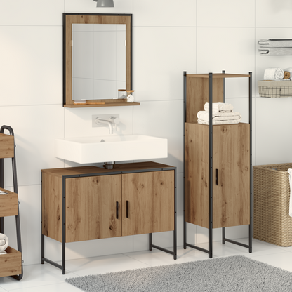 3-delt baderomsmøbelsett i Artisan eikekonstruert tre