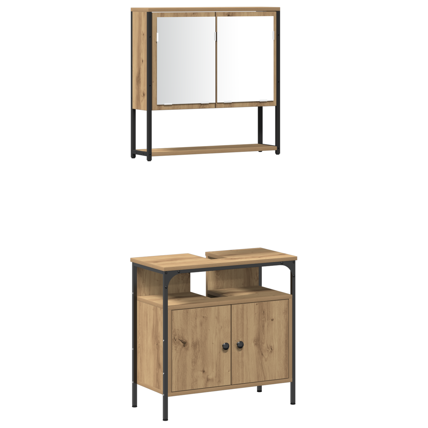 4-delt baderomsmøbelsett i artisan eik.