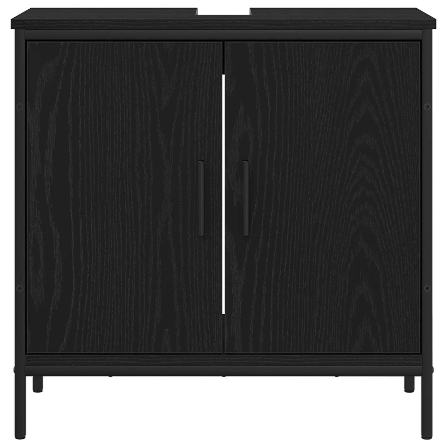 4 deler baderomsmøbelsett svart eik konstruert tre