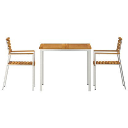 3-delt hage middagsett massivt akasietre