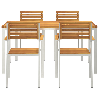 5 Dels Hage Spisebordsett Massivt Tre Akasie