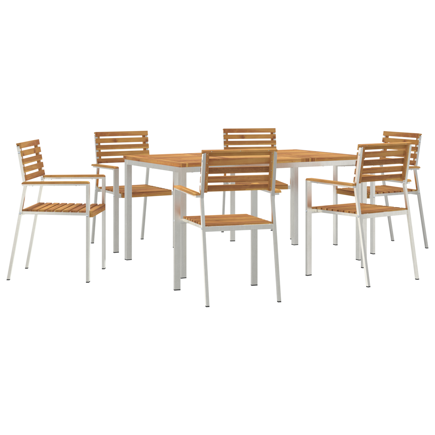 7-delers hagemøbelsett Massivt akasietre