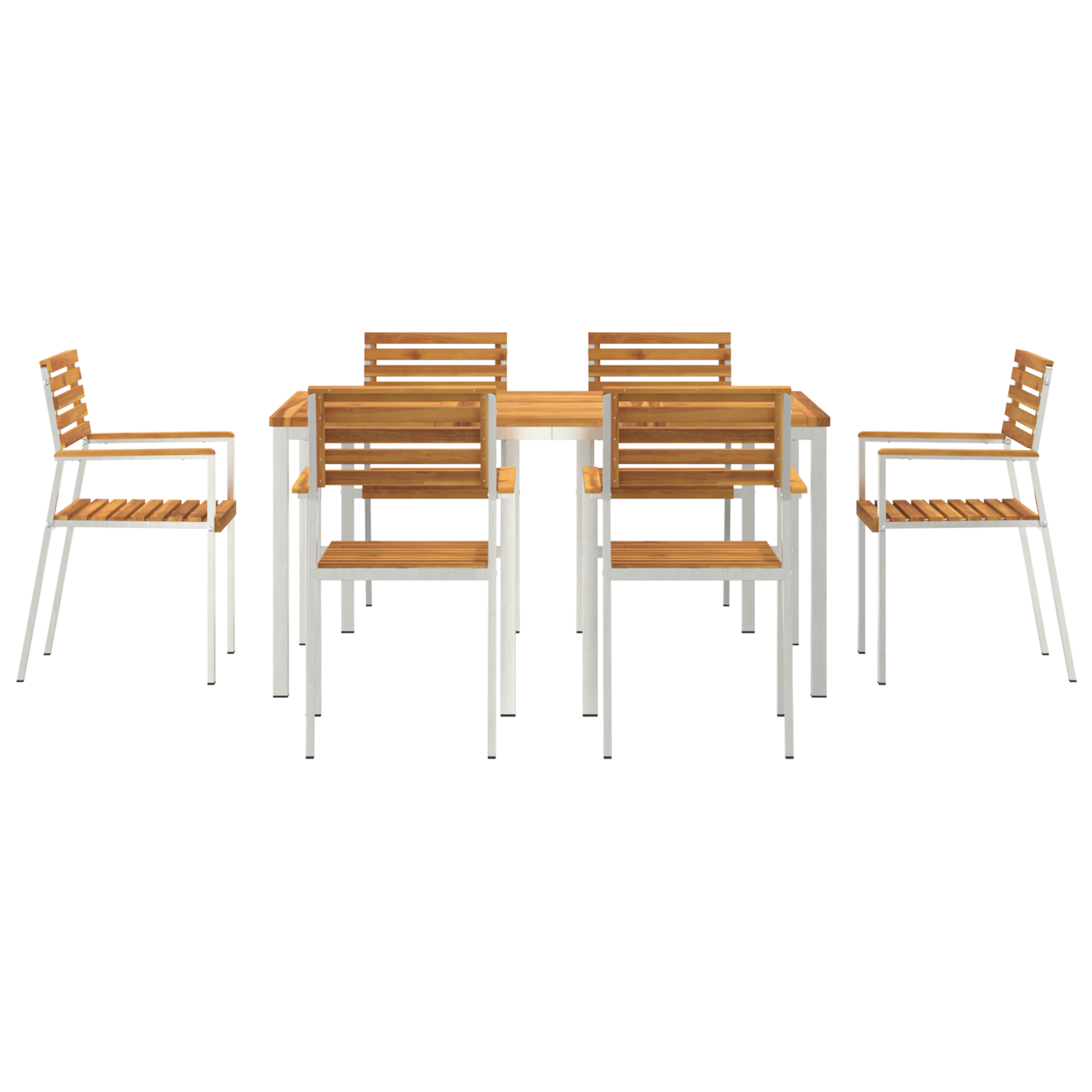 7-delers hagemøbelsett Massivt akasietre