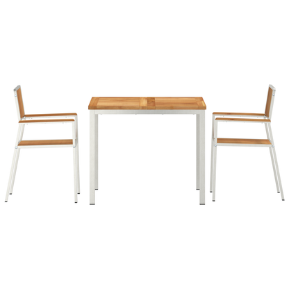 3-delt hage spisegruppe solid teaktre